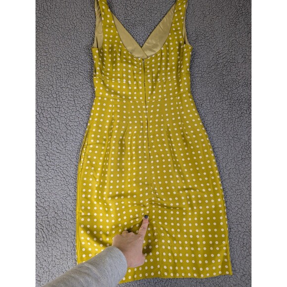 J Crew Dress Womens Size 4 Yellow 100% Silk Rosette Artsy Event Wedding Party - Picture 12 of 15